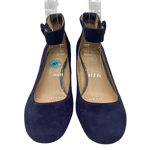 Nine West Heels Womens 6 Purple Suede‎ Leather Glitter Block Heel - Image 2