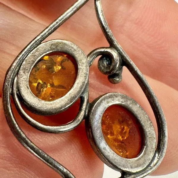 Sterling silver Baltic amber pendant Silver - Image 5