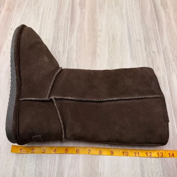 Bjorndal Boots Womens Size 11 Chocolate Brown Suede Faux Fur Tall Pull On Winter - Image 12