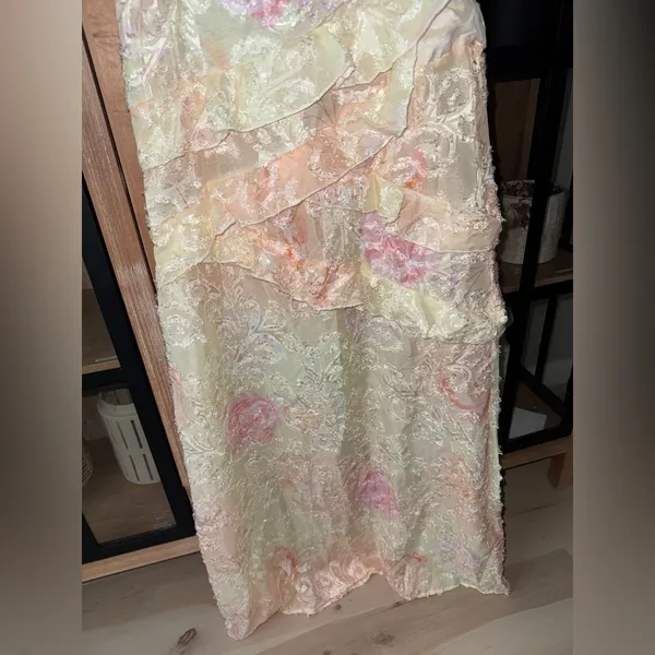 Amazon Pastel floral maxi dress ruffle embroidered butter heirloom print rialto summer - Image 11
