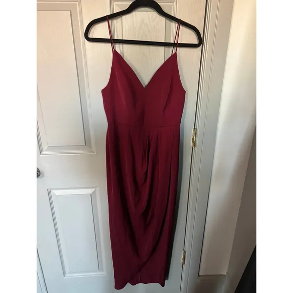 Women's Spaghetti Strap Ruched Midi Dress - Image 3