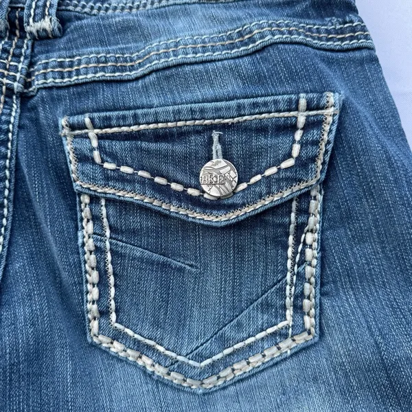 BKE Culture Jeans 29R Women’s Bootcut Stretch Blue Thick Stitch Low Rise - Image 11