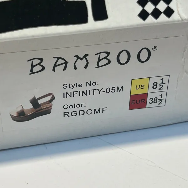 Bamboo Infinity-05M Rose Gold Metallic Espadrille Platform Wedge Sandals 8.5‎ - Image 4