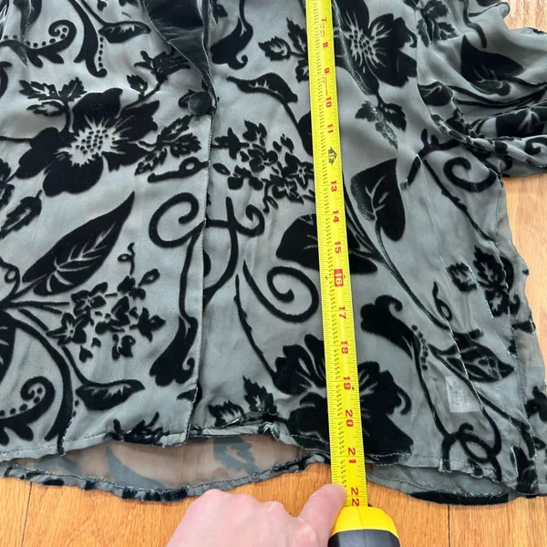 Vintage Carol Anderson 2pc Set Green Velvet Floral Jacket & Maxi Dress Medium‎ - Image 10