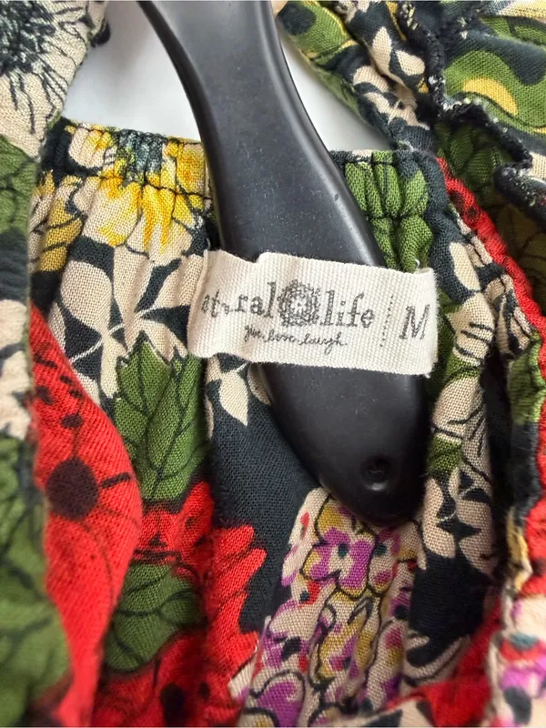 Natural Life Elizabeth Maxi Dress Black Red Poppy Floral Bohemian Hippie Boho - Image 11