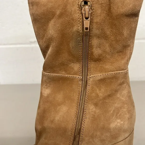 New Steve Madden sz5.5 Marcello brown knee boots suede cognac tan heeled - Image 7