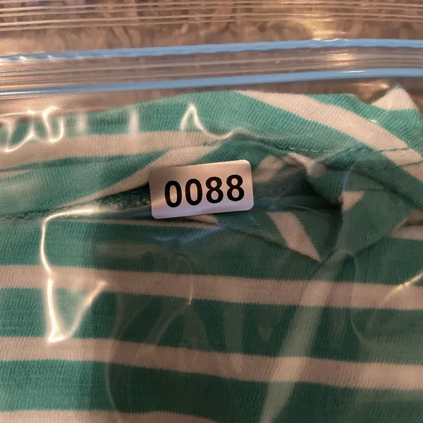 Garnet Hill Dress Womens 12 Green‎ White Striped Cotton Casual Nautical Coastal - Image 14
