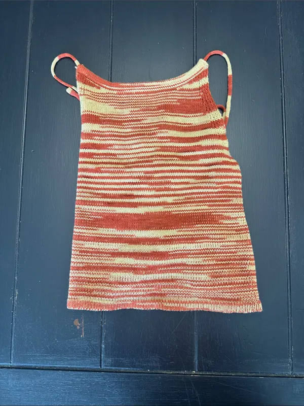 Amazon Striped Knit Camisole - Rust & Cream - Image 3