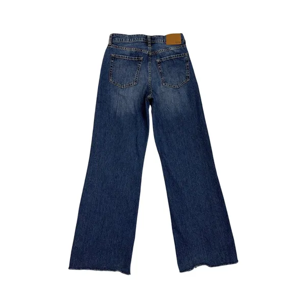 Aeropostale High Rise Wide Leg Distressed Hem Baggy Blue Jeans Size 0 - Image 2