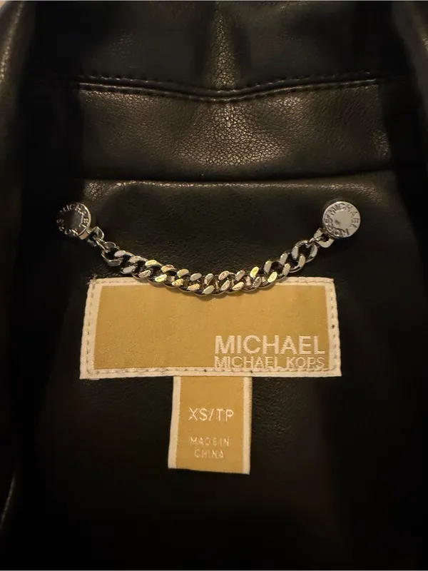 Michael Kors Women’s Black Leather Moto Jacket - Image 8