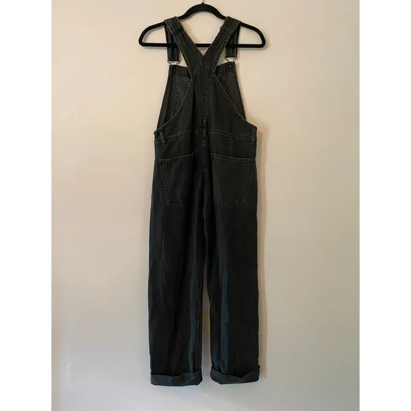 We The Free Gray Black Ziggy Overalls 90s Retro Casual Boho Cotton Women size XS - Image 7