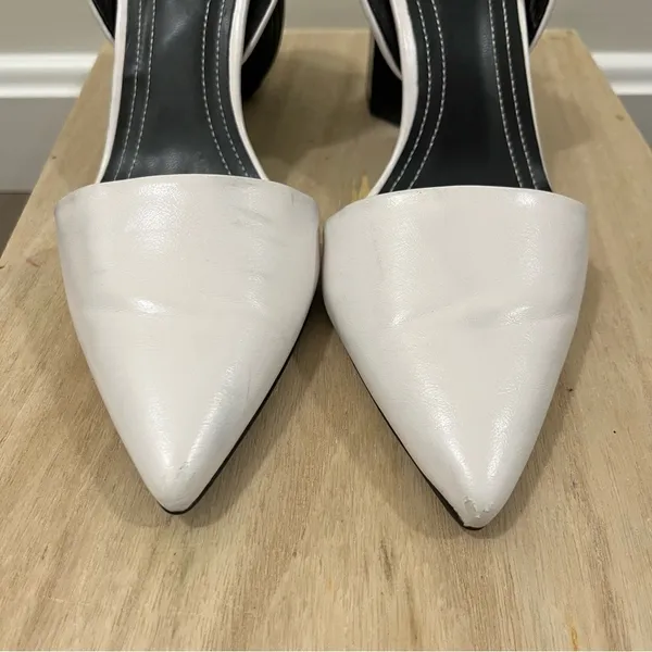 Bershka Interest White & Black Mixed Mid Pointed Toe Heel 6.5/37‎ - Image 7