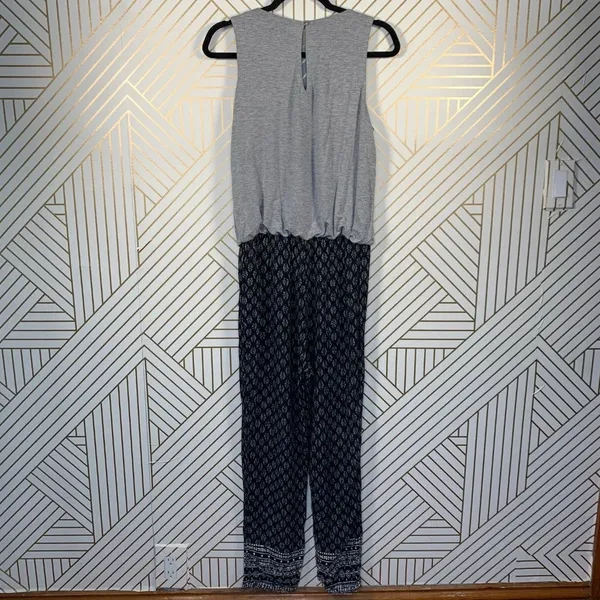Anthropologie Hei Hei Rhodes Jumpsuit‎ Sleeveless Printed Gray Black Size Small - Image 7