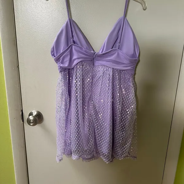 SheIn Purple sequin mini dress - Image 4