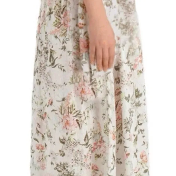 Frye Women’s Button Front Floral Gauze Sleeveless Midi Dress Romantic Size M - Image 7