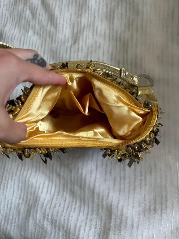 Vintage Gold Sequin Purse - Image 2