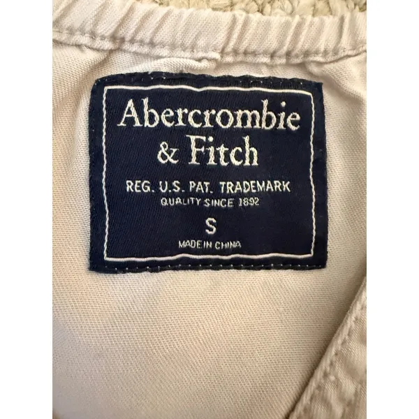Abercrombie & Fitch Women Khaki Lyocell Wrap Jumpsuit Small Sleeveless Pockets - Image 4