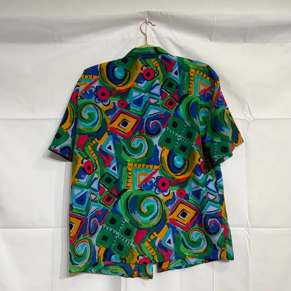 Nicola Green Geometric Vintage Button Down Sz 10 - Image 10