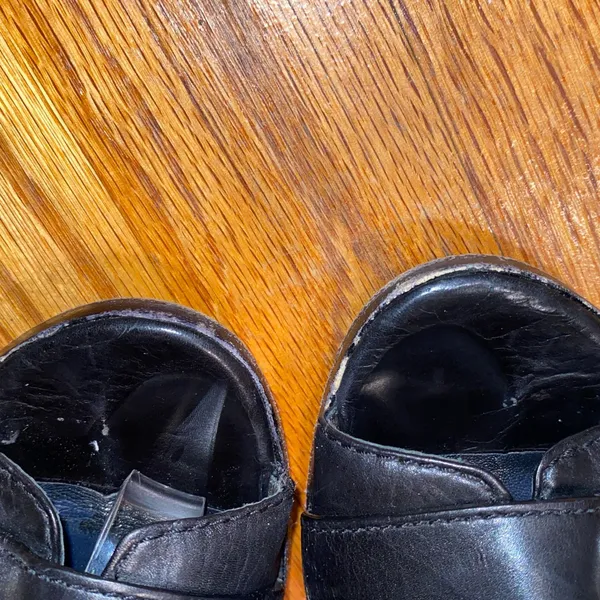 Coach Black Leather Peep Toe Button Gladiator Heels - Image 12