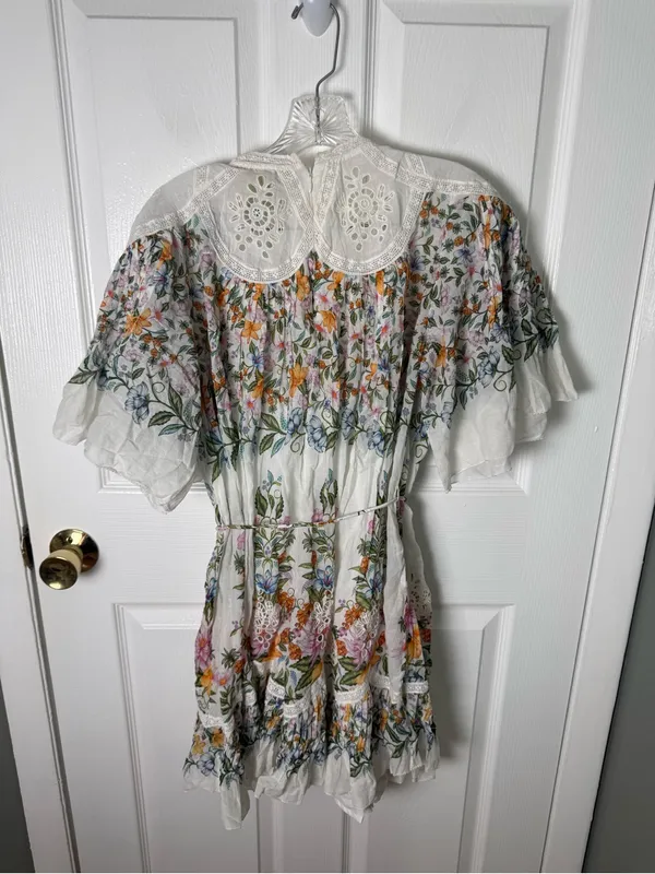 Farm Rio Off-White Sweet Bloom Bouquet Mini Dress L - Image 6