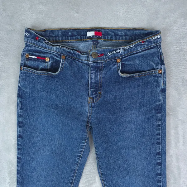 Tommy Jeans Hilfiger Women Size 7/31 Embroidered Waistband Bootcut Y2K Vintage - Image 3