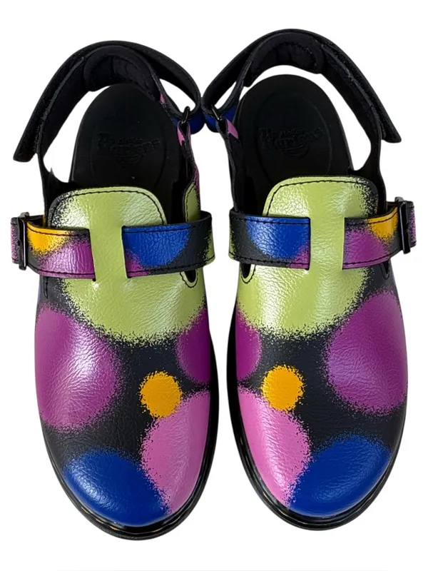 Like New Dr. Martens Leather Jorgie Multi Haze Sling Back Mules Size 6 - Image 2