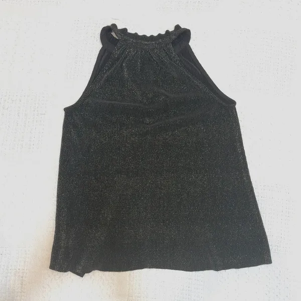 Rachel Roy small metallic shimmer pleated sleeveless keyhole top TS 3086 - Image 11