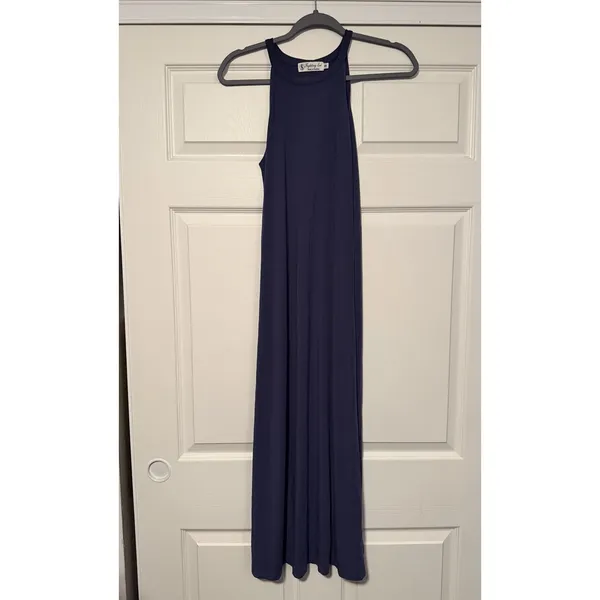 Fighting Eel Maxi Tank Dress‎ Gray Blue Buttery Soft Hawaiian Resortwear - Image 2