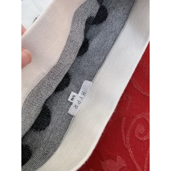 HYPR Women White Black Casual Skirt Small‎ Medium Polka Dot Short Spring Summer - Image 3