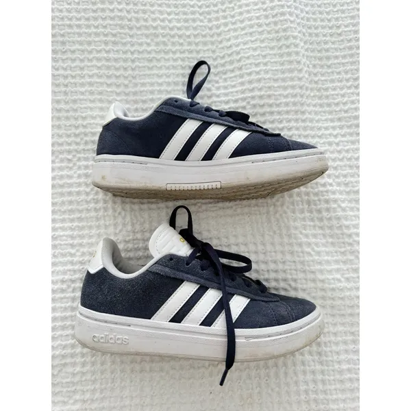 Adidas Grand Court Alpha 00s Suede Platform Sneakers Navy White Women’s 6 - Image 2