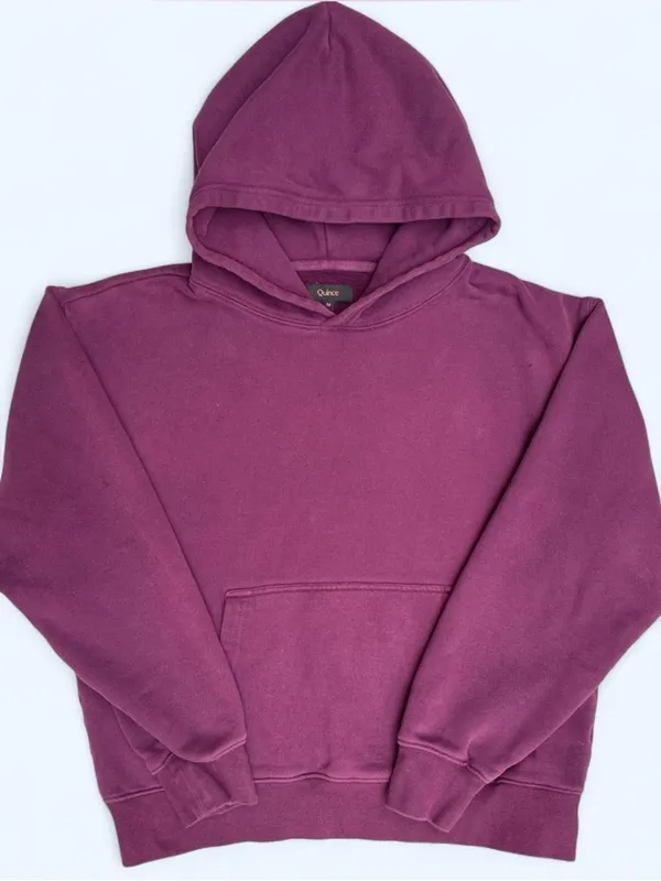 Quince Plum Heavyweight Hoodie Sweatshirt loungewear Fleece organic cotton M - Image 2
