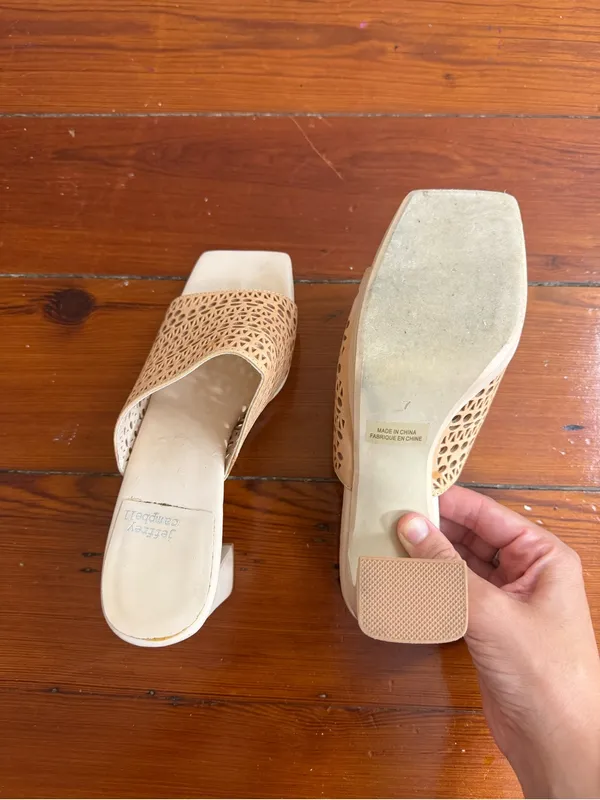 Jeffrey Campbell Caviar Lasercut Platform Heeled Sandals Sz 7 💛🍄 - Image 9