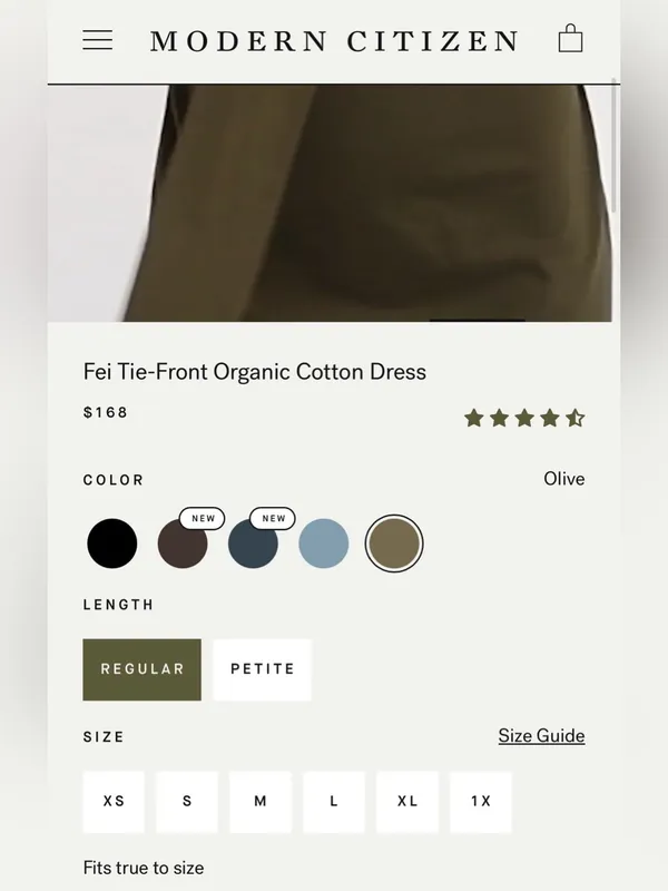 Modern Citizen Fei Tie Front Cotton Dress Green L - Image 5