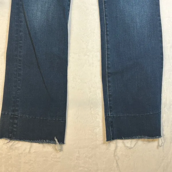 American Eagle Outfitters Hi‎ Rise Crop Flare Jeans Dark Wash Size 0 - Image 9