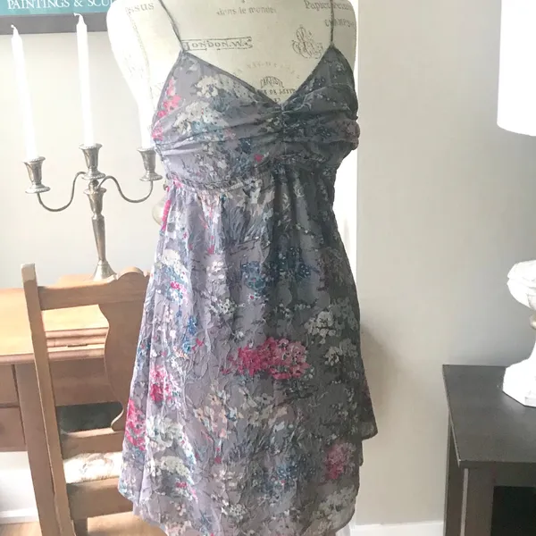 American Eagle Spaghetti Strap Floral Dress Sz 2 - Image 3