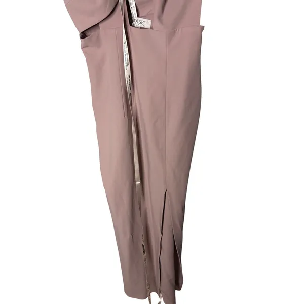 New House of CB Marina maxi dress in a mauve or mink color with a thigh split M - Image 5