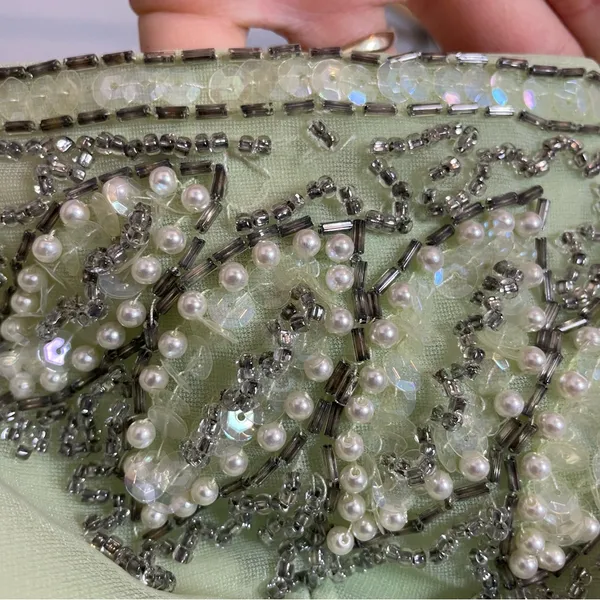 Vintage 50s Formal Dress Prom Strapless Pale Green Elegant‎ Hollywood Glamorous - Image 10