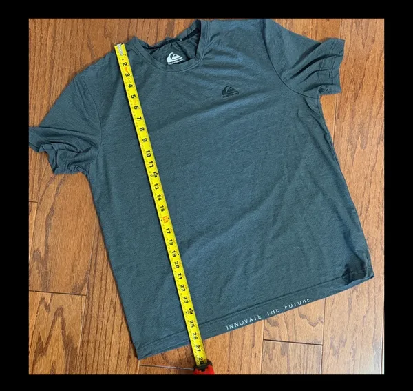 QuikSilver Gray /Charcoal T-shirt - size Large. Gently Warn & in excellent condition. Innovate your future printed on back tail. True color is the ones with measurements. Measurements approximately 22” from armpit to armpit x 26” long. Non-smoking home. priced to sell at as is condition. Don’t like my price, make reasonable offer! And thank you for checking my closet. - Image 9
