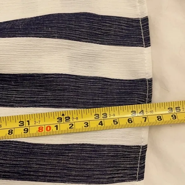 Entro Blue Mini Dress Women's Size L One Shoulder Ruffled Striped NEW - Image 7