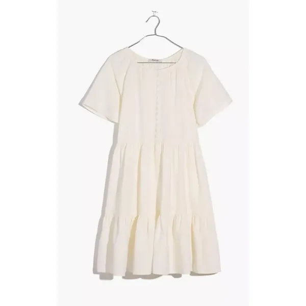 Madewell Women's $128 Linen-Blend Tiered Mini Dress Size S NF890 - Image 3