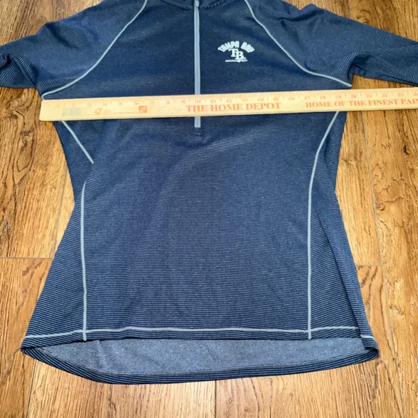 Under Armour Tampa Bay Rays Womens M Navy Blue Stripe Quarter Zip Pullover - Image 8