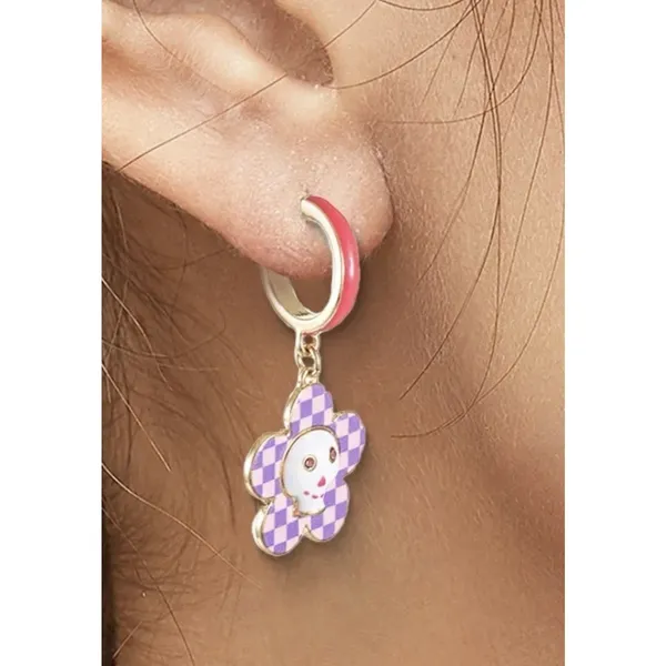 Way to Celebrate Halloween Earrings Trio Set Mini Hoop Dangle Pink Spooky NWT - Image 5