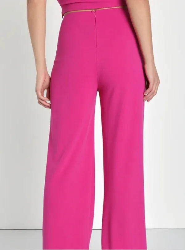 Magenta One-Shoulder Jumpsuit. - Image 3