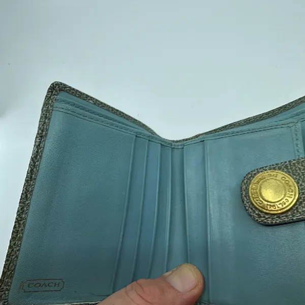 Coach Signature C Blue Leather Bifold Wallet - Image 6