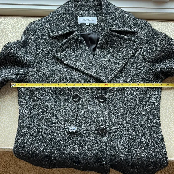 Calvin Klein Double Breasted Wool Pea Coat size 6 - Image 11