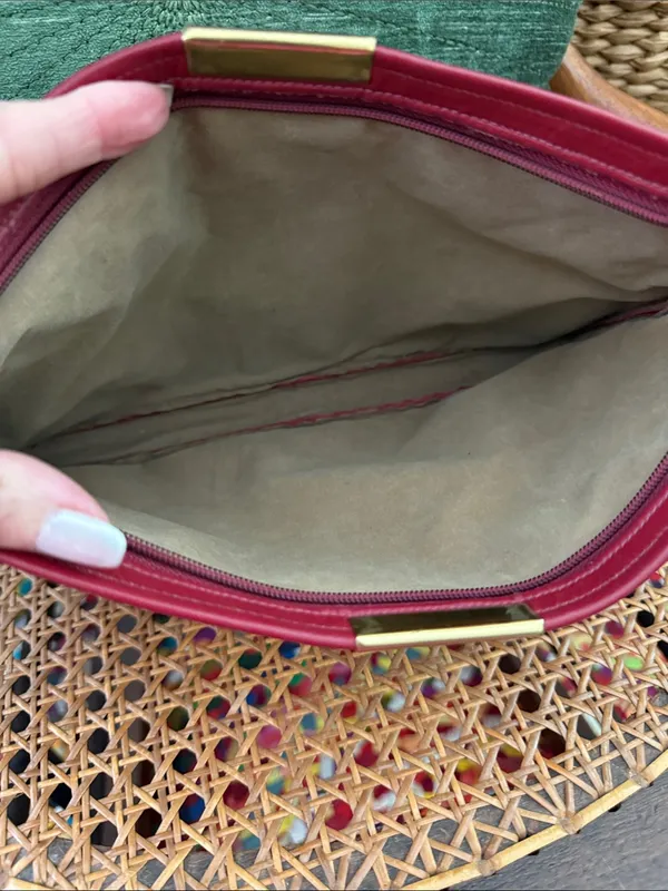 Source Unknown Vintage 70s/80s Red Faux Leather Clutch Bag - Image 3