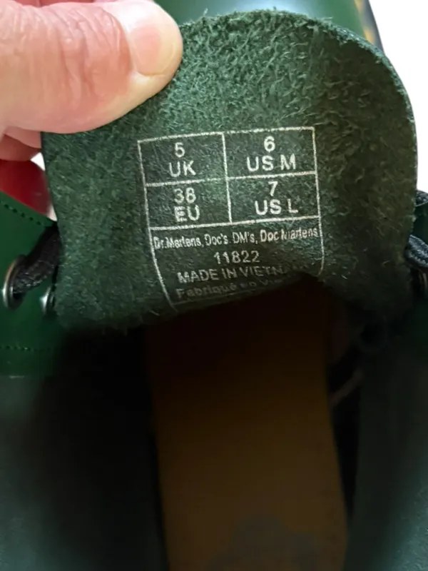 Dr Martens Air Cushioned 1460 8 Hole Green Leather Combat Ankle Boots Womens 7 - Image 8