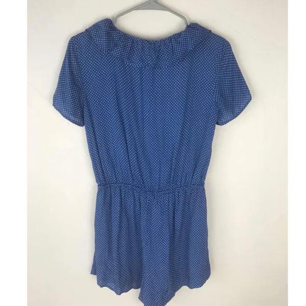 Boutique Wild Honey Blue Polka Dot Romper - Image 3