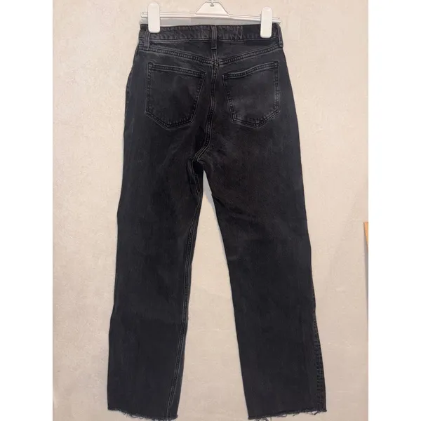 Abercrombie‎ & Fitch Curve Love 90s Relaxed Jean High Rise Black 27 4R Raw Hem - Image 7
