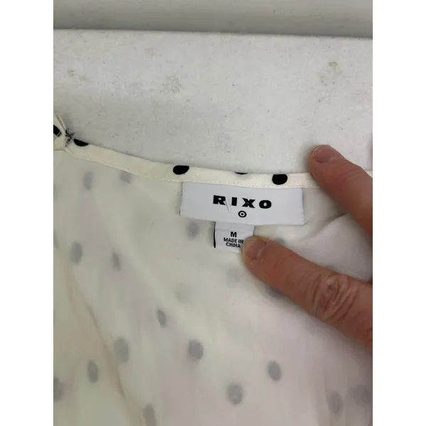 RIXO For Target Polka Dot Sleeveless Maxi Slip Dress Red Floral Ruffle Size M - Image 5